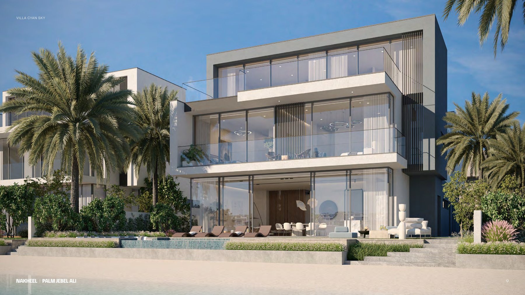 Cyan Sky, 6 Bedroom Beach villa at Palm Jebel Ali Frond F