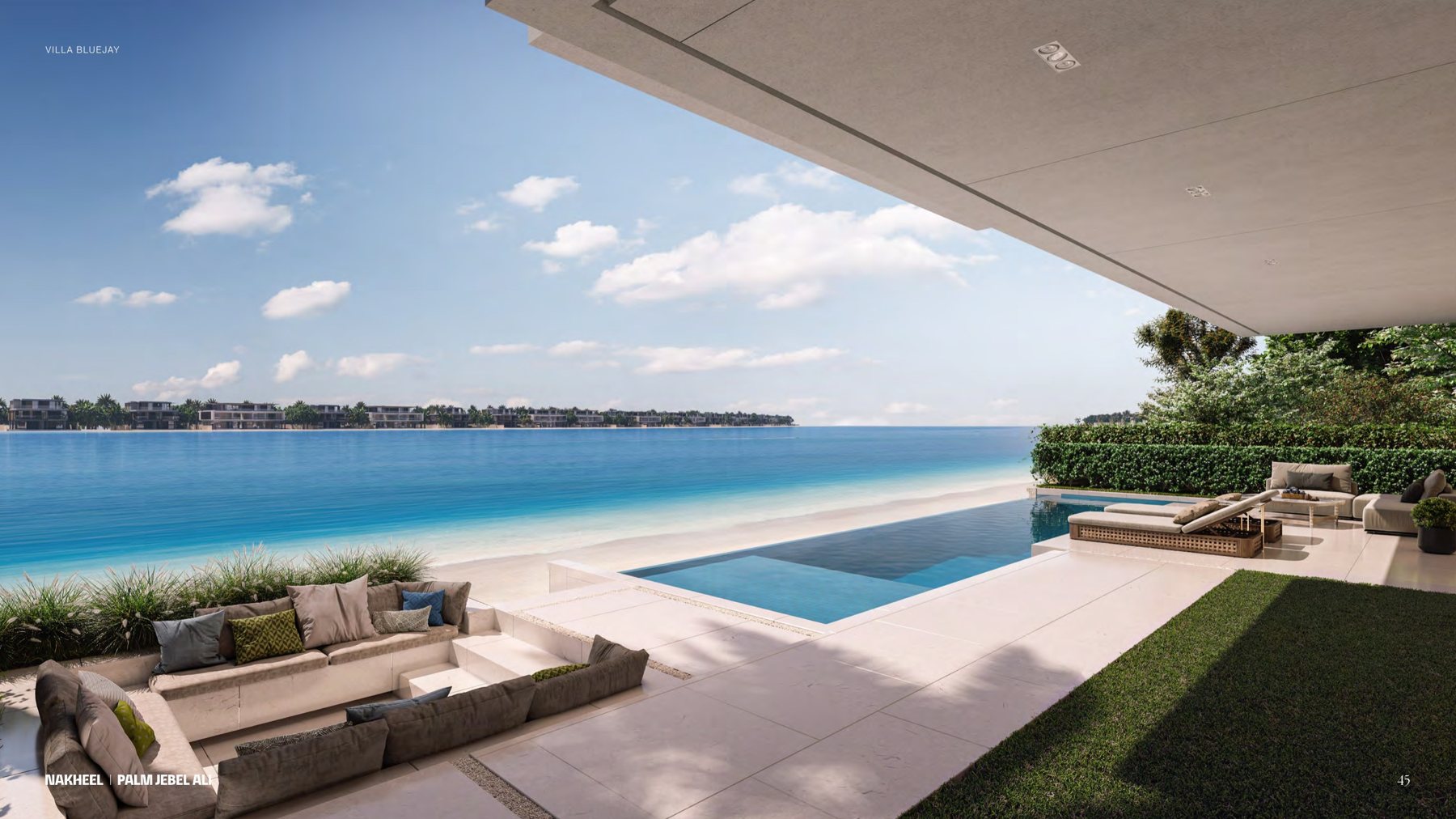 Infinity pool deck facing the Arabian Gulf, Palm Jebel Ali